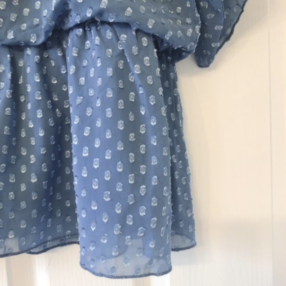 NEW Ricki's Blouse / Navy Blouse with polka dots - Picture 6 of 9